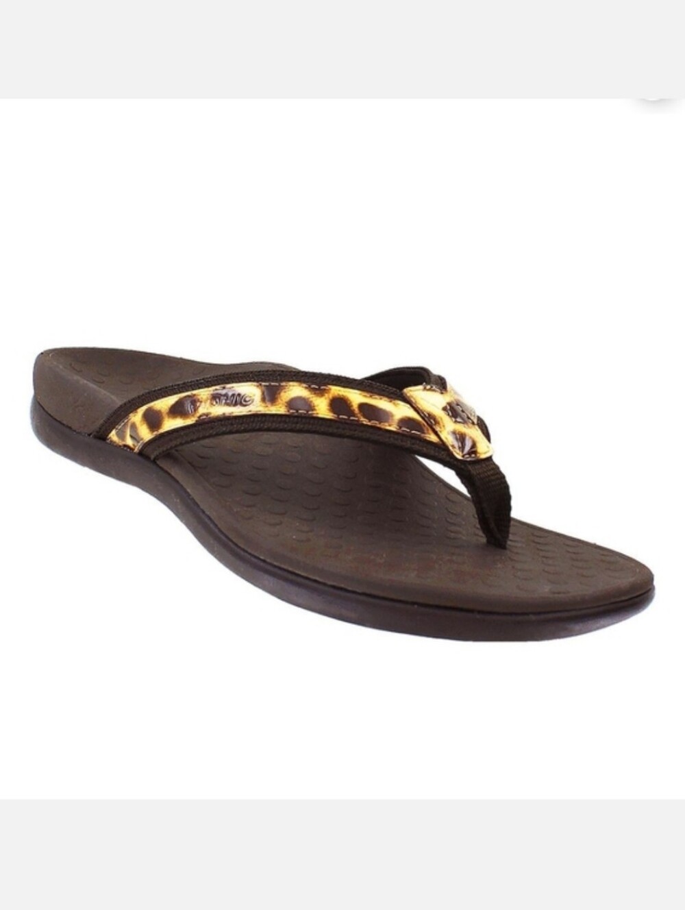 Vionic Tide II Leopard Print Thong Flip Flop Sandals Orthoheel Size 7 Women's